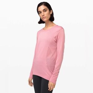 Lululemon Breeze By Long Sleeve Fusion - Pink Taupe